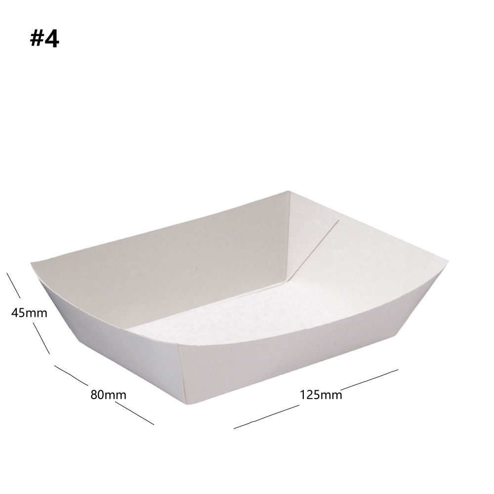 [333012] #4 White Paper Food Tray 500/ctn