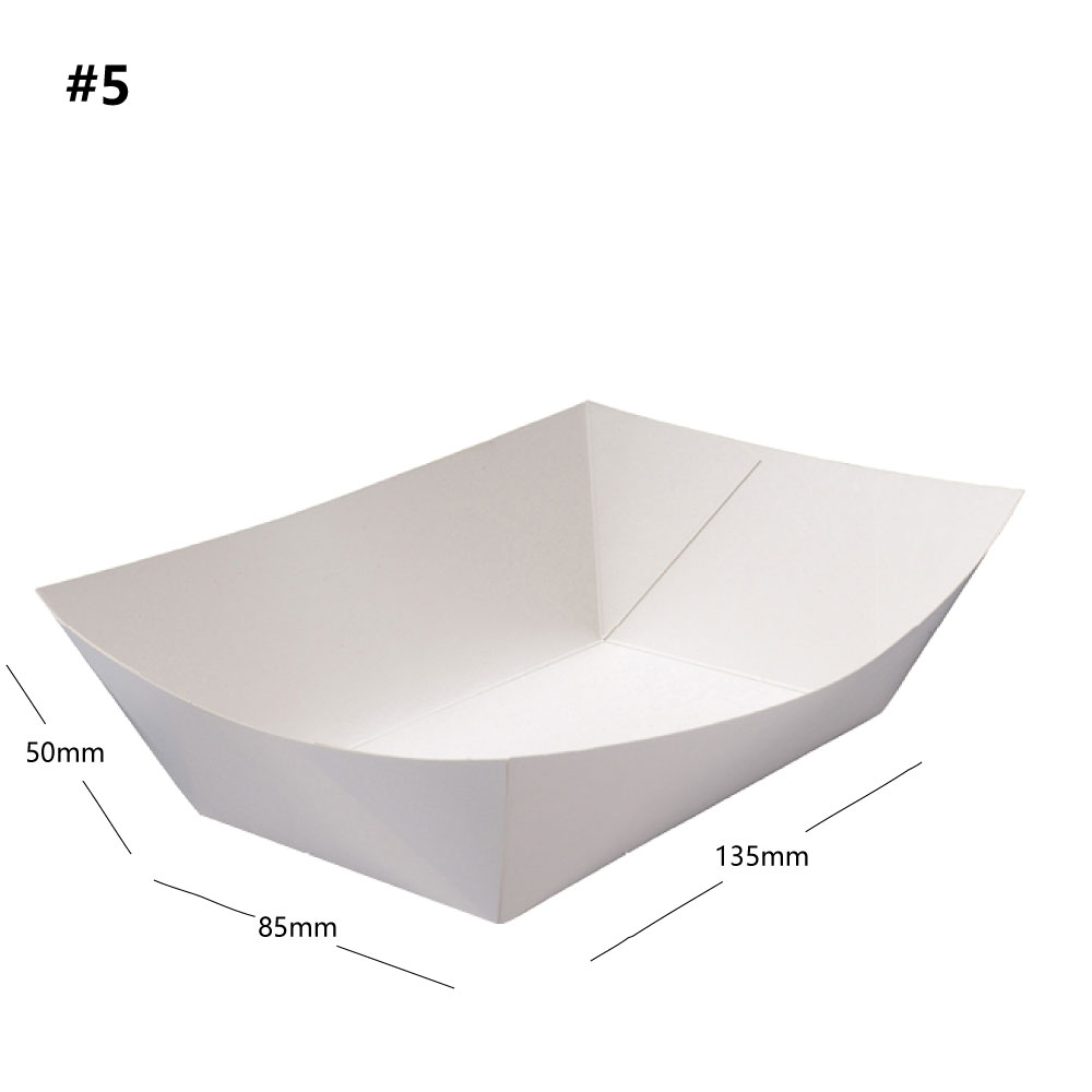 [333013] #5 White Paper Food Tray 500/ctn