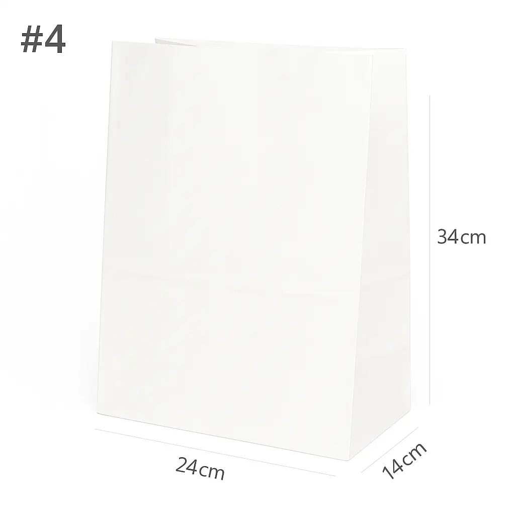[001002] #4 White Paper No Handle Bag 200/ctn