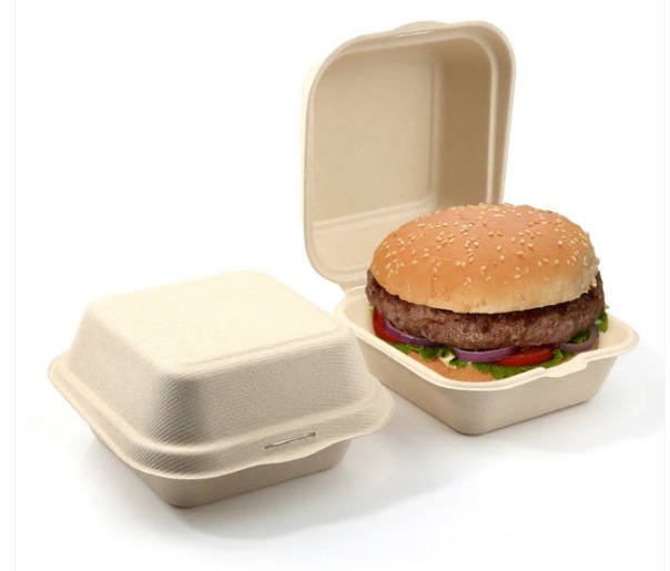 [392010] White Burger sugarcane box 500/ctn