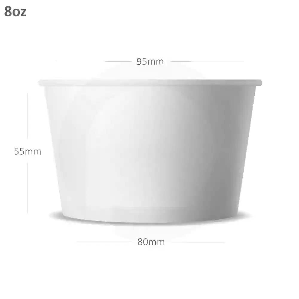 [051013] 8oz White Paper Ice Cream Cup 1000/ctn