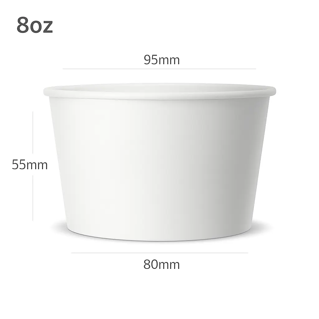 [051013] 8oz White Paper Ice Cream Cup 1000/ctn