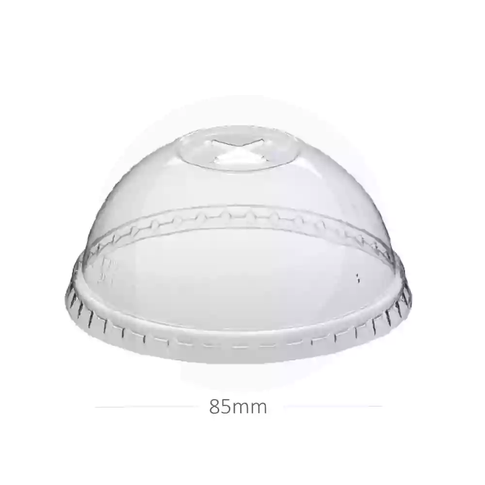 [051012] 85mm PET Plastic No Hole Dome Lid 1000/ctn