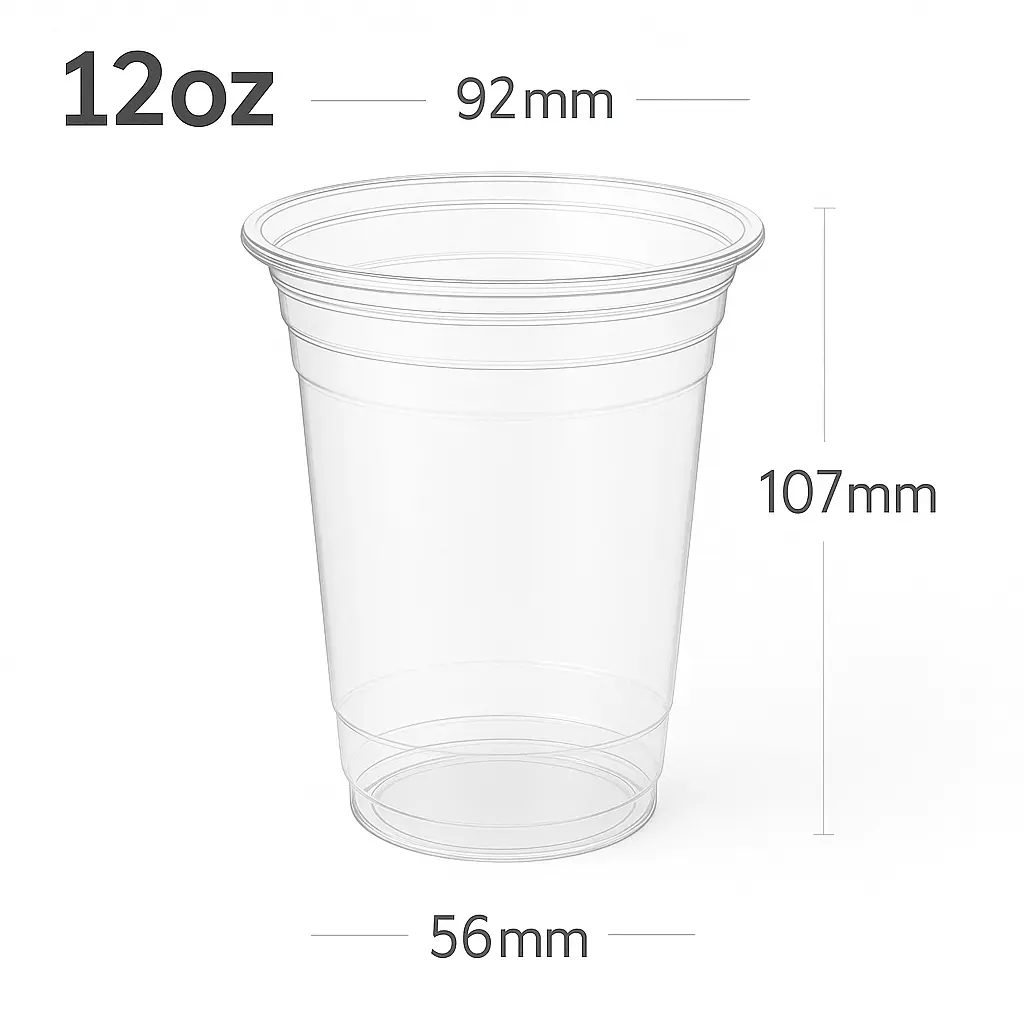 [353002] 12oz/92mm PET Plastic Cup 1000/ctn