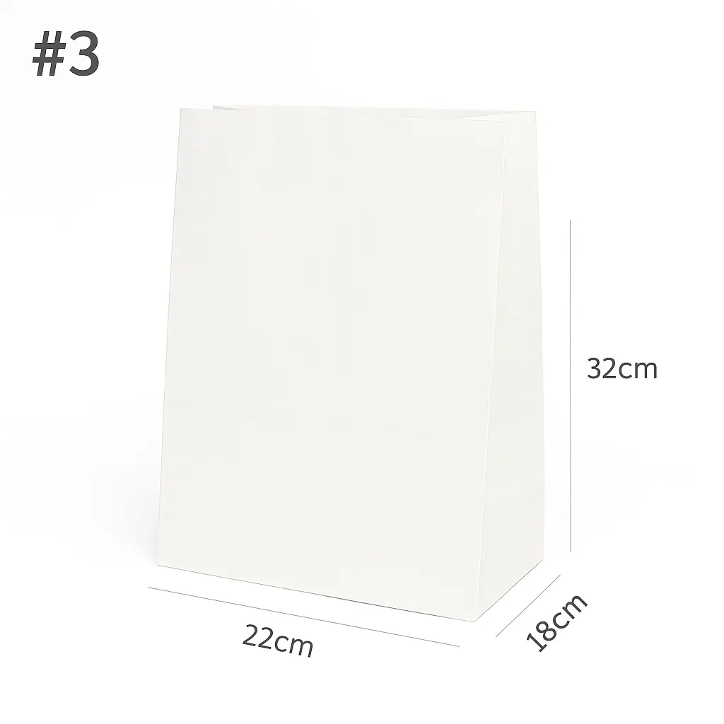 [new020] #3 White Paper No Handle Bag 200/ctn