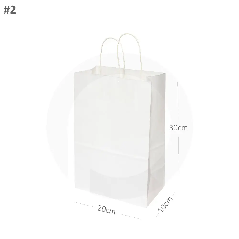[new036] #2 White Paper Twisted Handle Bag 200/ctn