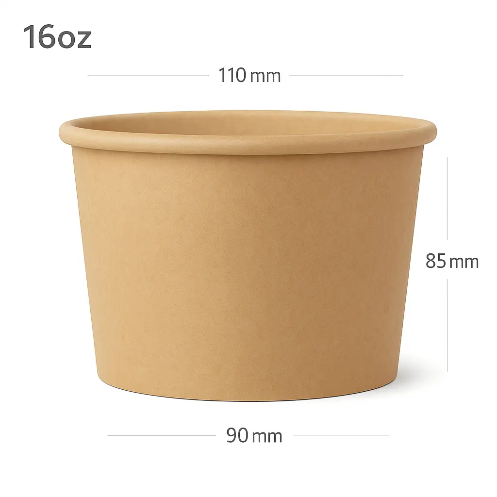 [new093] 16oz Kraft Paper Ice Cream Cup 1000/ctn