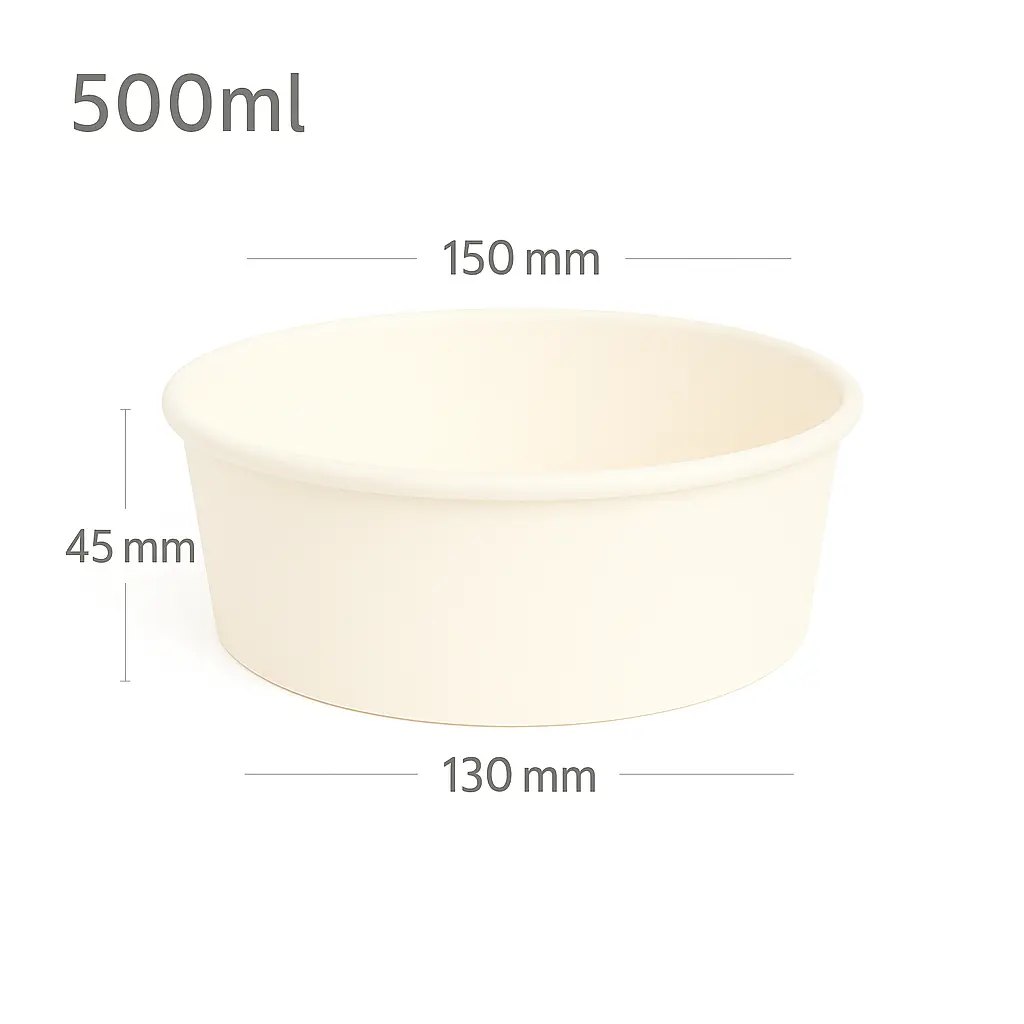 [new172] 500ml White Paper Salad Bowl 300/ctn