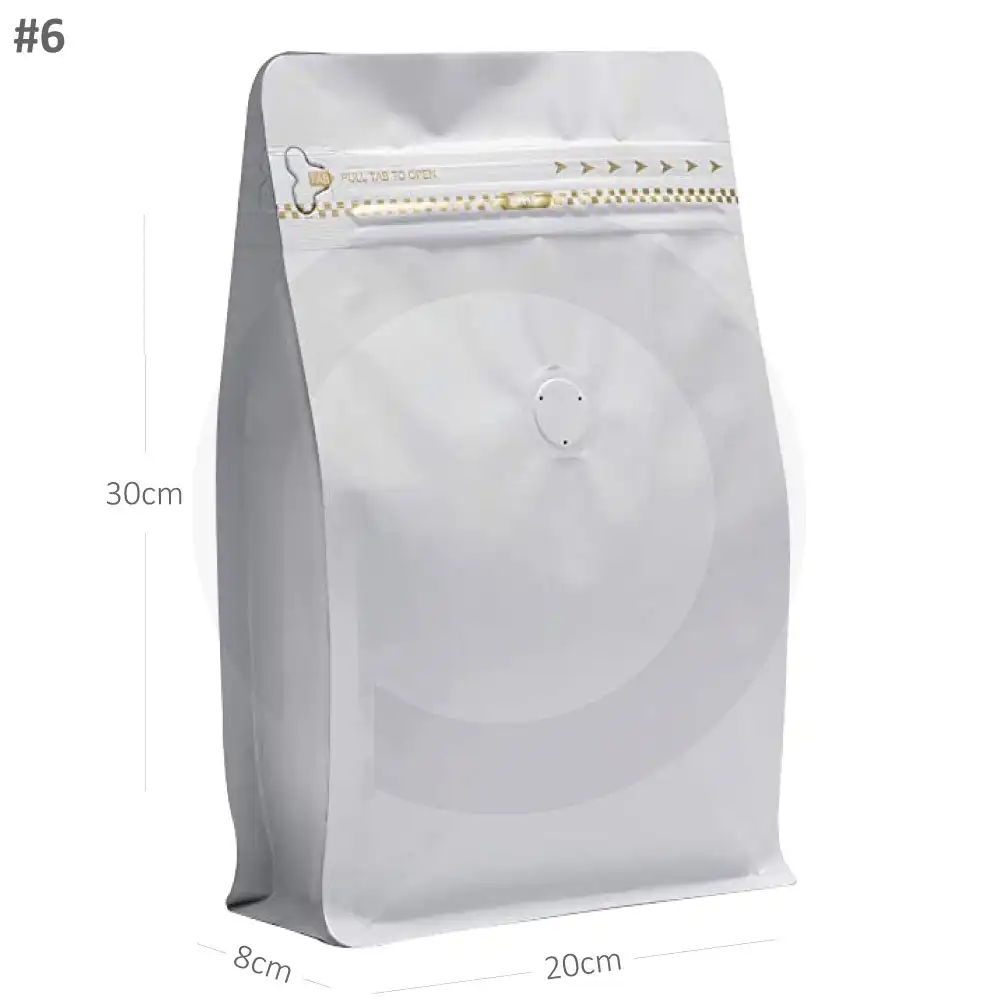 [new215] #6 White Flat Bottom Ziplock Valve Bag 300/ctn