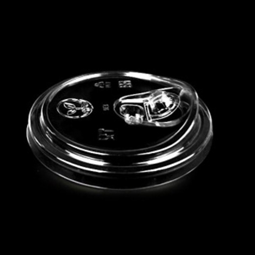 [076032] 90mm Clear PET Plastic Strawless Lid 1000/ctn