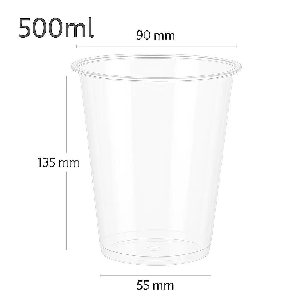 [076038]  كوب عصير  16 اونص / 500 مل بلاستيك حراري 500 حبة