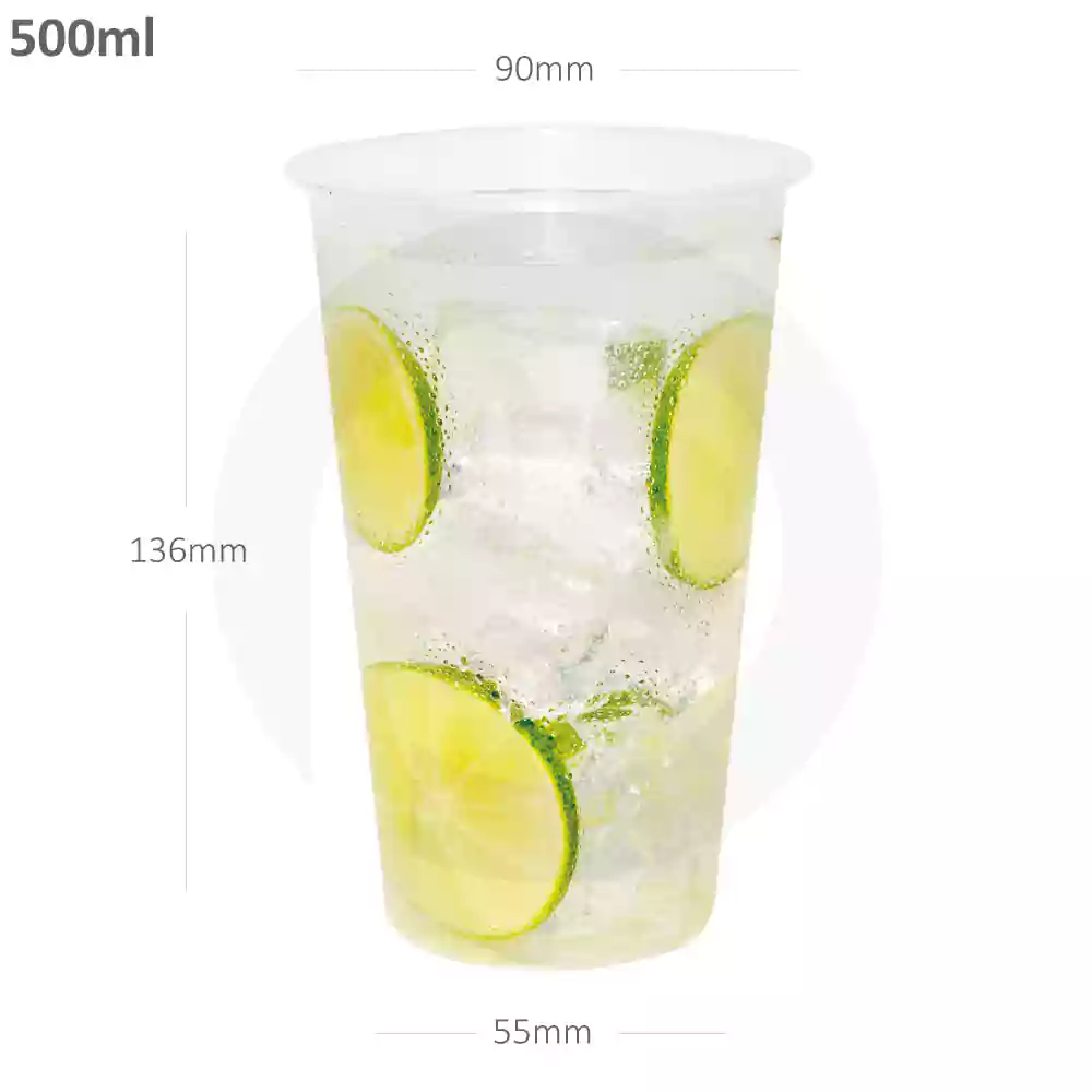 [076038] 500ml/90mm PP Plastic Cup 500/ctn