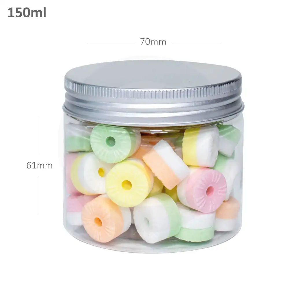 [003002] 150ml/70mm PET Plastic Jar Alu Cap 100/ctn
