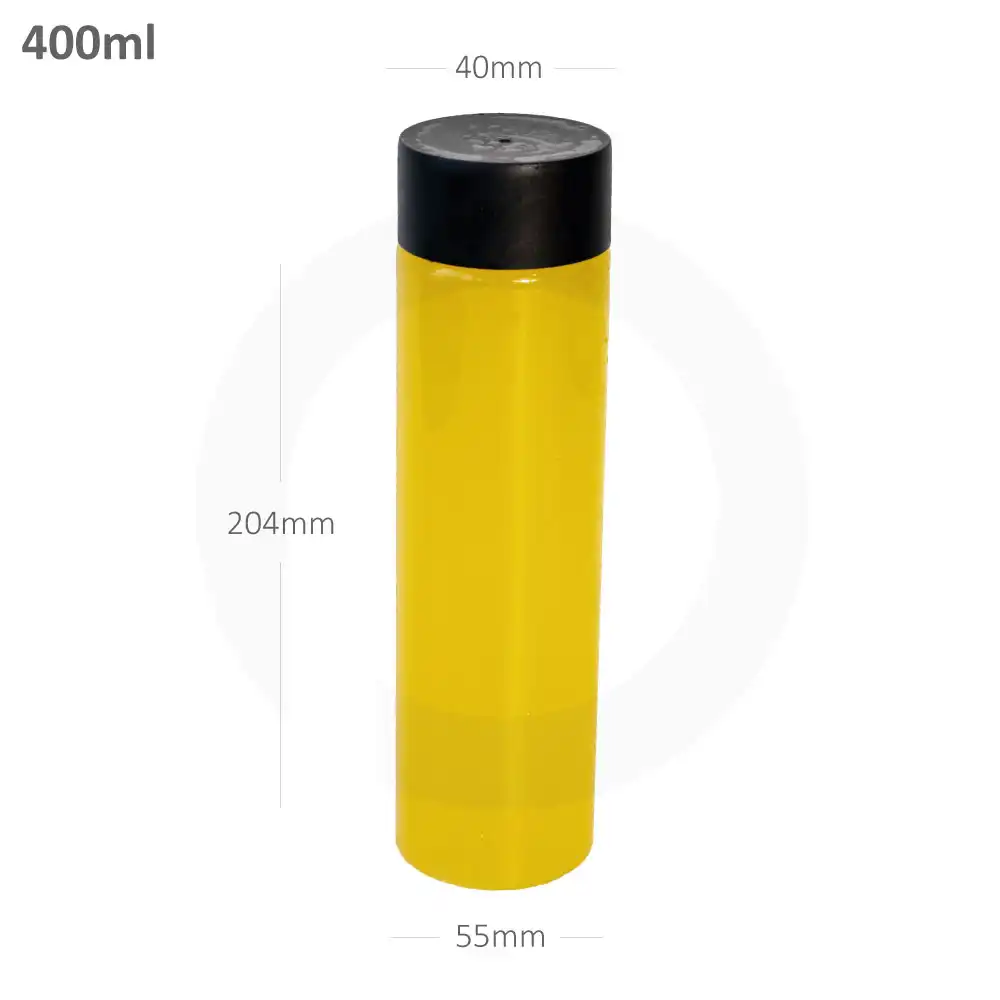 [003008] 400ml PET Plastic Bottle with Black PP Cap 100/ctn