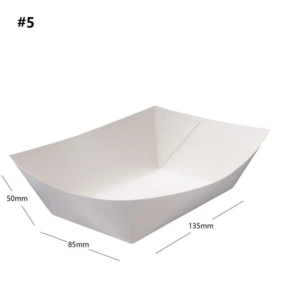 [052041] #5 White Paper Food Tray 500/ctn