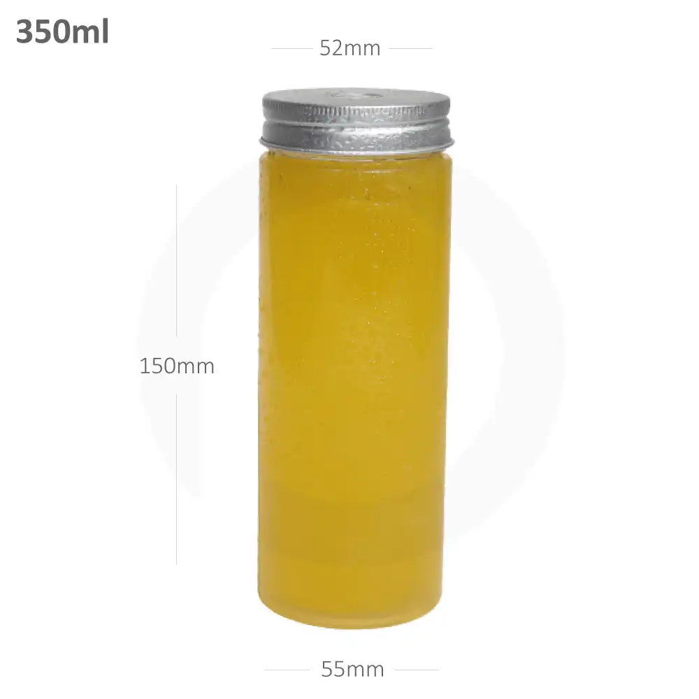 [076047] 350ml PET Plastic Bottle with O Hole Alu Cap 100/ctn