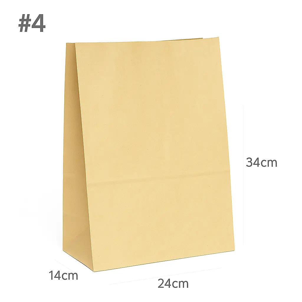 [042064] #4 Kraft Paper No Handle Bag 200/ctn